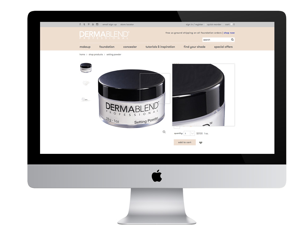 Dermablend.com PDP image optimization